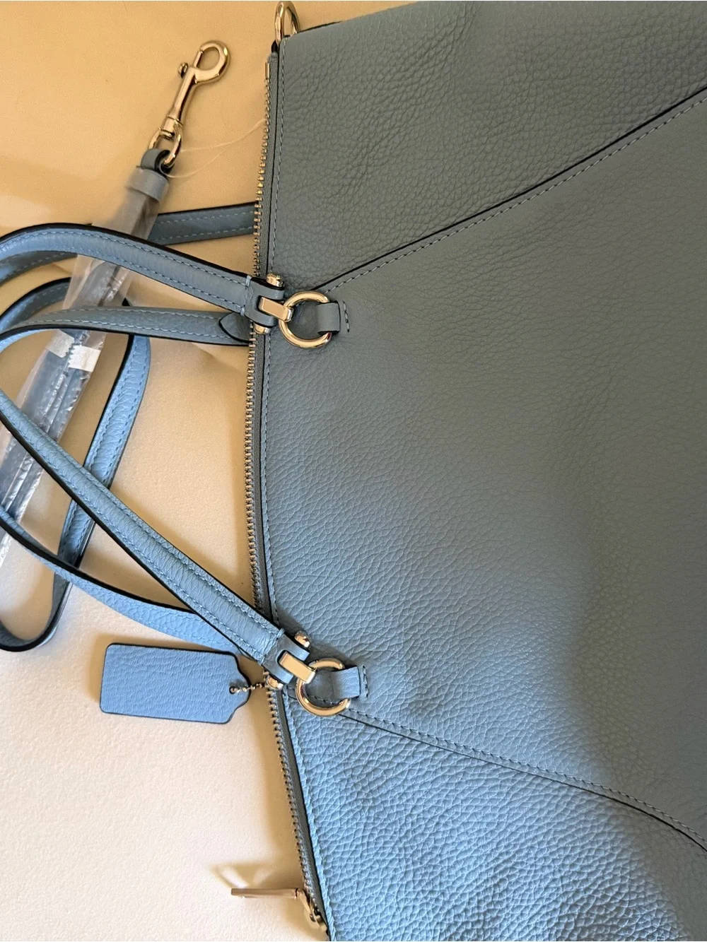 Coach Blue Pebbled Leather Bag